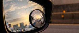 reflection traffic flow asphalt road side mirror blue suv car wing mirror with convex mirror safety driving