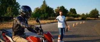 male student helmet instructor driving course motordrome motorcycle school training motorcyclists beginners biker practicing motor school