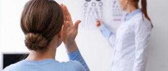 doctor testing patient eyesight